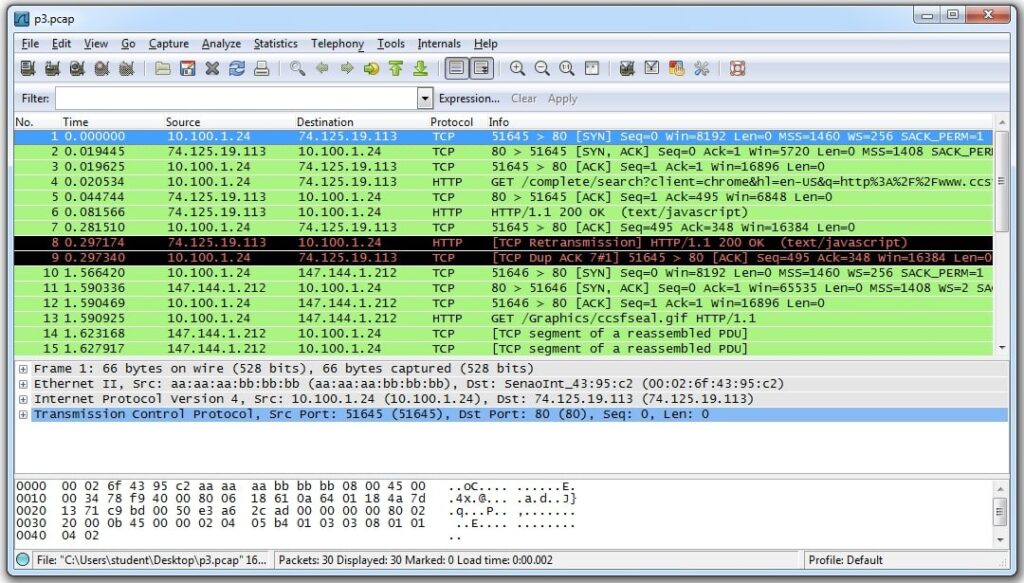 Wireshark GUI - INTEGU